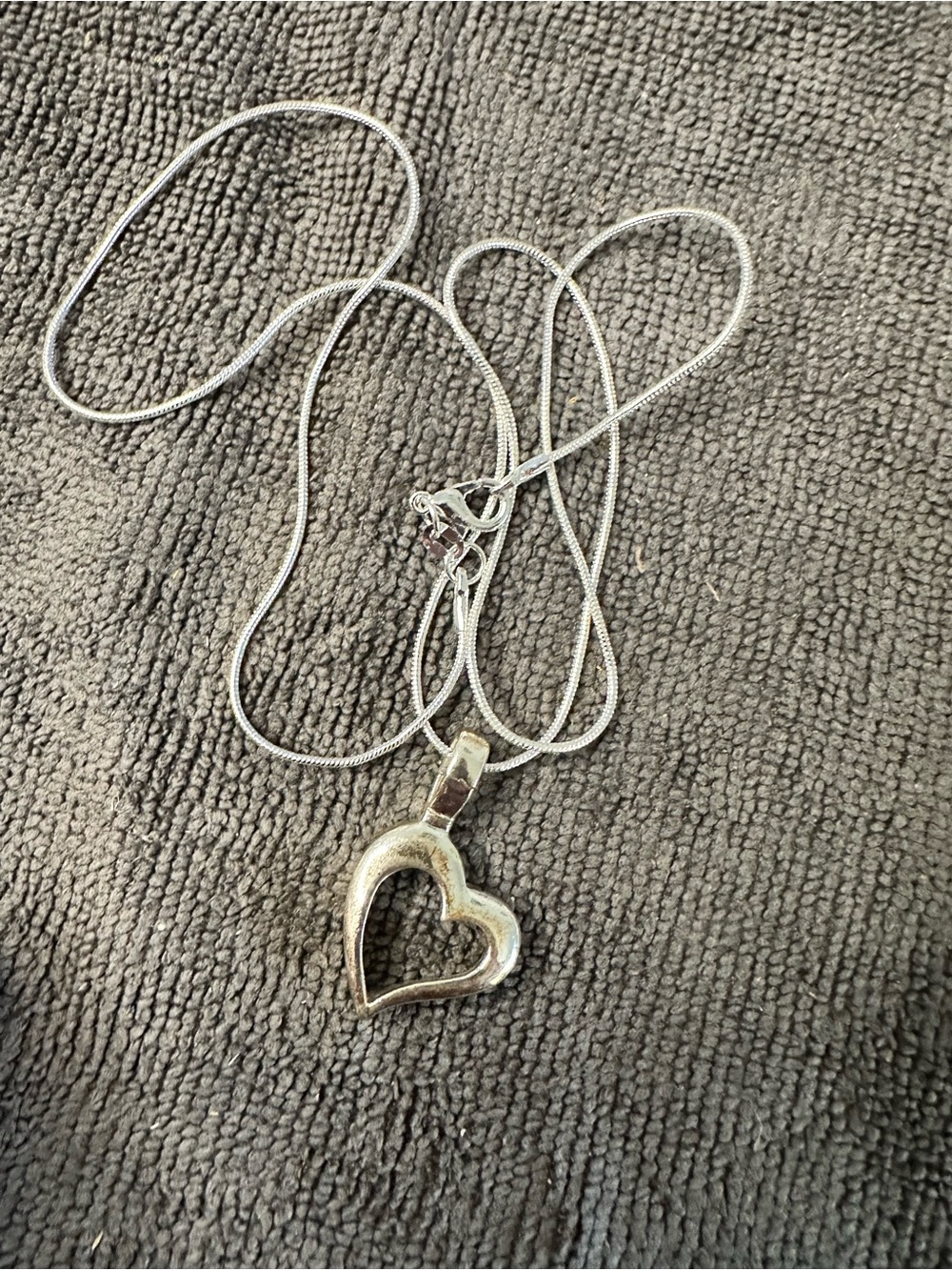 Open Heart Pendant Necklace in Silver for Women